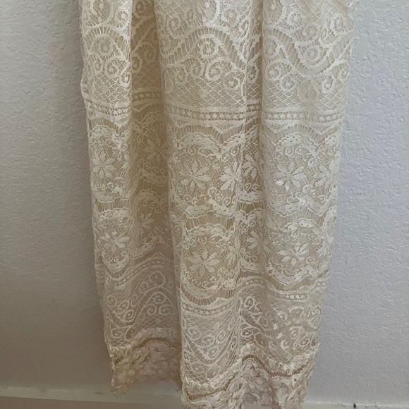 Vintage Ivory Lace Dress 1960s ILGWU - Picture 6 of 16